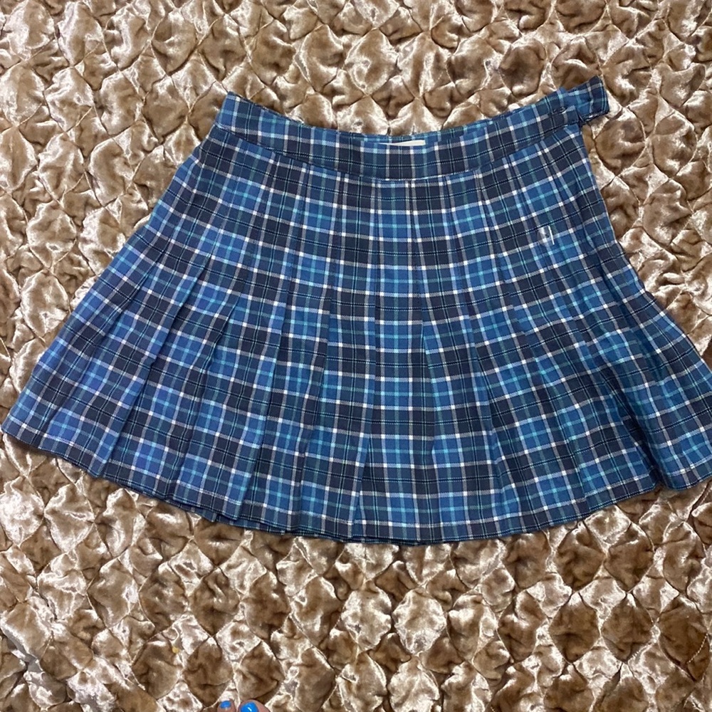NWT Aeropastle blue plaid skirt